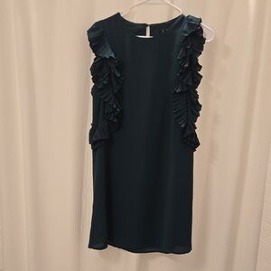 Elegant Dark Green Ruffle Dress